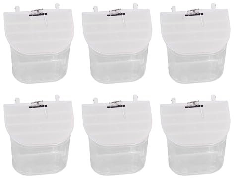 TOWARDSNAN Haustier Vogelfutterer Tassen Nicht Plash Klare Lebensmittelbehälter Conures Food Samen Spender Lebensmittelbecher Papageien Fütterungsschale 6pcs