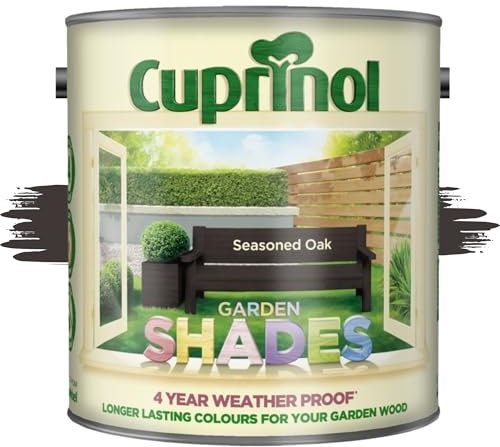 AOC24 Garden Fence Shade Paint - Exterior Wood Paint for Sheds, Fences - Water-Based, Quick Drying 1 Hour - Use on Wood, Terracotta, Stone, Brick - Outdoor Garden (Seasonal Oak, 1 Liter)