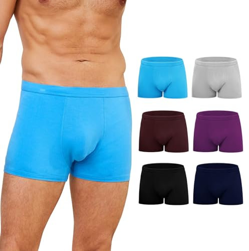 ZAKASA Bambou Boxers Hommes sous-vêtements: Caleçons Boxers Ajustés Shorts Homme Ultra Doux et Respirant sans Étiquette 3D Poche pour Tous Les Jours XXL Coloré Lot de 6