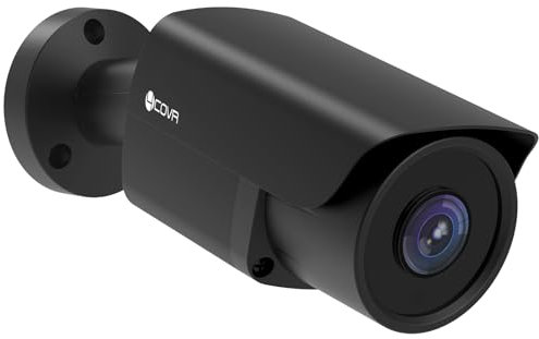 4COVR CCTV Camera Outdoor 5MP PoE, Security Bullet Wired IP Camera with Dual Lights Full-Color Night Vision, Two-Way Talk, Smart AI Human/Vehicle Detection, Up to 256GB microSD Card, ELY37YB5MA