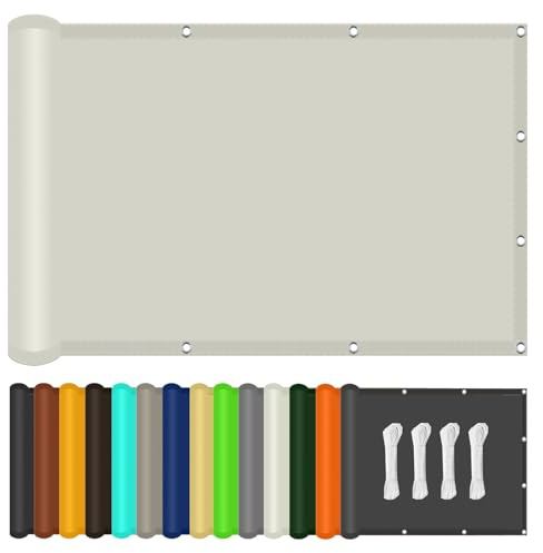 Filet d'ombrage 250 x 250 cm Résistant à l'eau Protection Contre Le Vent Toile Tendue avec Oeillets et Cordons pour Serre/Jardin/Pergola/Pet House, Blanc cassé