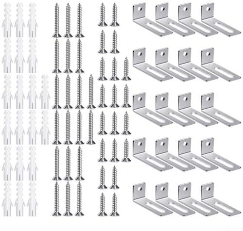 Whiteboard-Montage, rechte Halterung, Wandhalterungs-Set für Whiteboards, Winkelbeschläge, Metallhalterungen mit Befestigungen, kompatibel mit Stan