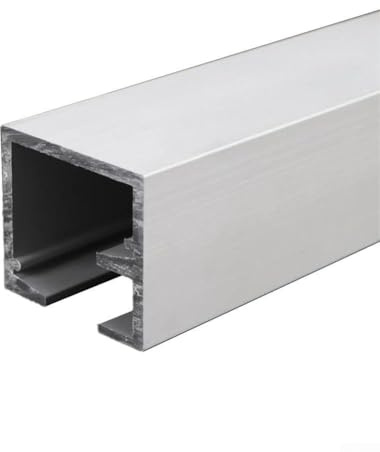 Niceminiwall Lot de 2 rails de porte coulissante pour portes pliantes avec système de poulie – Rail en alliage d'aluminium pour un maximum de 60 kg, 50 cm de long (rail de porte supérieure)