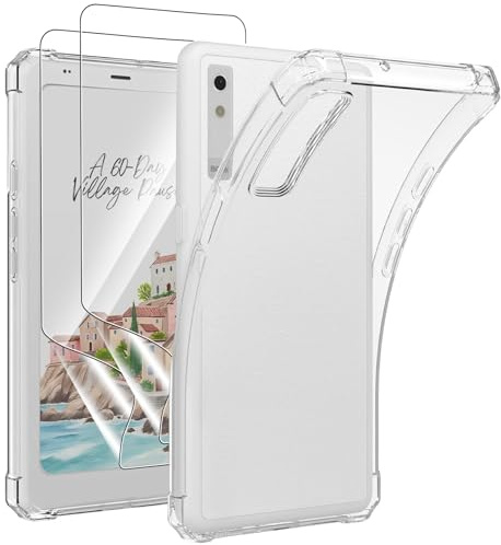 KUSINHOKA Custodia per Onyx Boox Palma 2 PRO (6.13 Pollici) + [2 Pezzi] Flessibile Pellicola Protettiva, [Antiurto] Morbido Silicone Cover，[Anti-Graffio] TPU Leggero Case Protettiva Cover