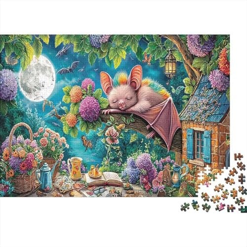 Fledermaus-Zauberer Puzzle aus Premium-Papier | Umweltfreundlich, detailreich, denkfördernd & dekorativ | Zauberer-Fledermaus Puzzle für Erwachsene 38x26cm 1000 Teile