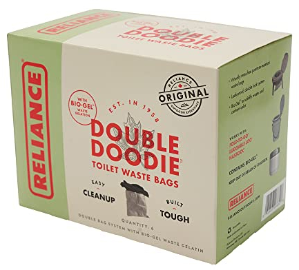 Reliance Products 2683-03 Double Doodie Toilet Waste Bags (6-Pack), Black