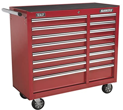 Sealey Slides-Red Rollcab 16 Drawer with Ball Bearing Runners Heavy-Duty