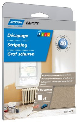 Norton 3 Stück, 230 x 280 mm, vielseitig einsetzbar, Körnung 40