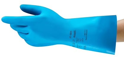 Ansell VersaTouch 37-501 Nitrile gloves, chemical & liquid protection, Blue, Size 7.5 (Pack of 12 pairs)