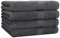 Betz 4 Stück Duschtücher Set Palermo Größe 70x140 cm 100% Baumwolle Badetuch Duschhandtuch Sporthandtuch anthrazit