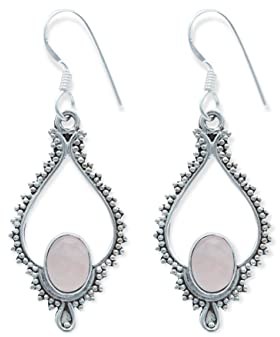 orecchini argento 925 quarzo rosa pietra rosa orecchini con pietre preziose vero argento ciondolo in argento sterling da donna regalo