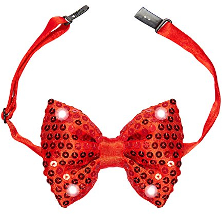 W WIDMANN MILANO Party Fashion - Fliege mit 4 LED-Lichtern, Bowtie, mit Pailletten, Accessoire, Karneval