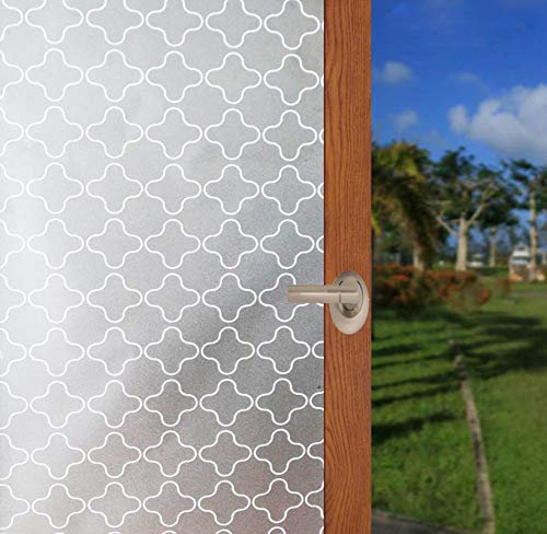 Arthome Pétalos Esmerilado Privacidad Ventana Película Pegado estático Pegatina Cristal Protección UV sin Pegamento Control de Calor Tinte Vinilo para la Oficina en casa 90 x 254cm