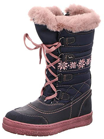Lurchi Alpy-Tex, Stivali Arricciati Bambina, Blu Navy Rose 22, 25 EU