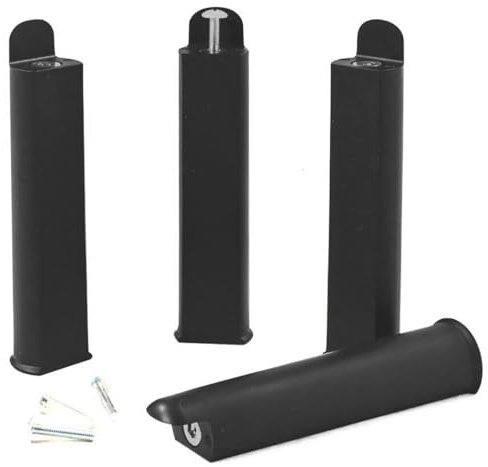 AltoBuy PLAST - Jeu de 4 Pieds 22 cm Noirs pour Cadre à Lattes