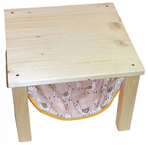 Hängemattengestell mit 1 Hängematte für Meerschweinchen, Kleintiere, Muster: Lama, Lamas