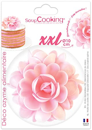 SCRAP COOKING Décoration Comestible, Fleur Azyme Rose, XXL, 42 g, 1 Unité
