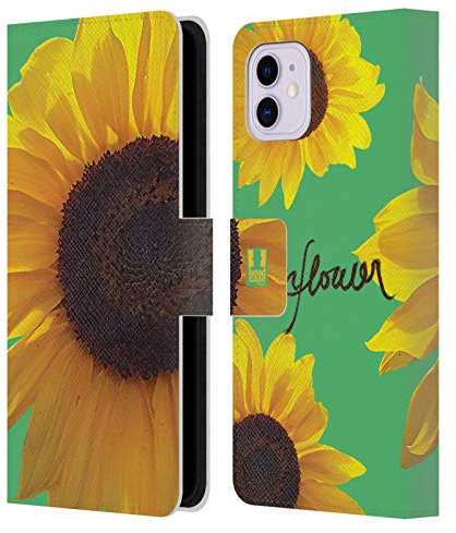 Head Case Designs Yellow Delight Sunflower Leather Book Wallet Case Cover Compatible With Apple iPhone 11