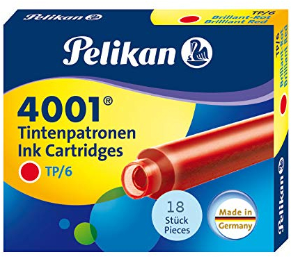 18 Tintenpatronen 4001® / Füllerpatronen / Farbe: brillant-rot