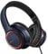 LORELEI X8 Wired Over-Ear Headphones with Microphone 1.45M Tangle-Free Nylon Line and 3.5mm Plug, Lightweight Foldable and Portable Headphones for Tablet, Computer, MP3/4 (Dark Blue)