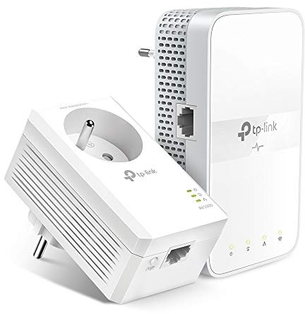 TP-Link CPL WiFi AC 1200 Mbps + CPL 1000 Mbps avec Port Ethernet Gigabit et Prise Intégrée, Boitier WiFi Kit de 2 - Solution idéale pour profiter du service Multi-TV à la maison TL-WPA7617(FR)