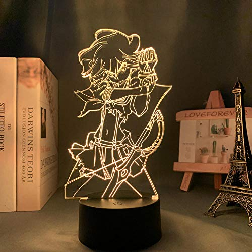Anime Töte La Kill Ryuko Matoi LED Nachtlampe Schlafzimmer Dekor Atmosphäre Licht Manga 3D Illusion Licht Tischlampe Brithday Geschenk-16 Farbe mit Fernbedienung