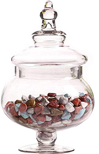 Pot de Bonbons Boîte,Bonbonnière en Verre,Pot De Bonbons en Verre Clair,Bocal Décoratif en Verre,Bocal a Bonbon Décoratif avec Couvercle,pour Bonbons,Chocolat,Haricots,Biscuits, Biscuits,Sucre