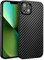 doupi UltraSlim Hülle kompatibel für iPhone 13 Mini (5,4 Zoll), Carbon Fiber Look Ultra Dünn Handyhülle Cover Bumper Schutz Schale Hard Case Schutzhülle, Kohlefaser Optik schwarz