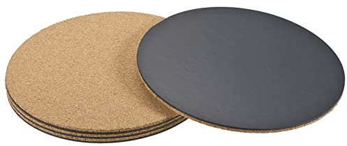 sourcing map Cork Plant Mat 8 Inch Round Plastic Absorbent and Waterproof Coaster Suitable for Home Garden Pot, Pack of 4
