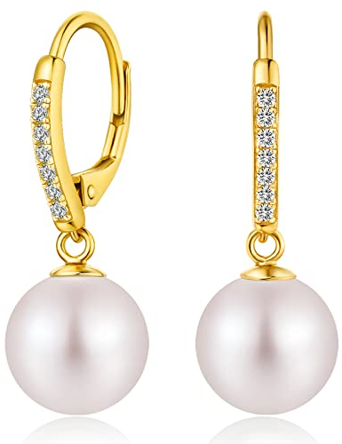 Perlenohrringe Gold Hängend Ohrringe Gold Perle Perlenohrringe Silber 925 Vergoldet Ohrringe Perlen Ohrhänger