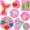 ZOOMPIL Marina Animales Moldes Silicona, 8pcs Molde sirena silicona, Molde Conchas del Mar,Molde sirena fondant,Molde de silicona sirena, Para hacer dulces, decorar pasteles