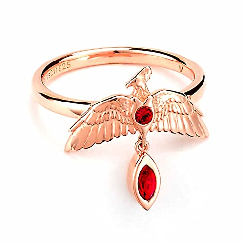Harry Potter Fawkes Ring aus Sterlingsilber, rotvergoldet, Größe S