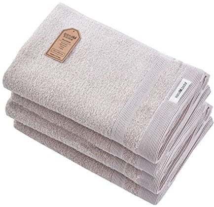 PandaHome Handtuch Set aus Baumwolle - 4 Badetücher - 100% Baumwolle Towel, Schnelltrocknend Weich Saugstark 500 g/m² (Beige)