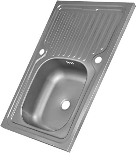 Edelstahl Spülbecken Eckspüle Spüle Waschbecken 50x80cm Keton