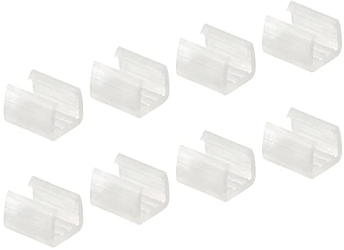 sourcing map 100 Stück LED Neon Montageclips Befestigungsklemmen Halter für 8mm Silikon LED-Lichtstreifenclips LED Neon Flexstreifenbeleuchtung