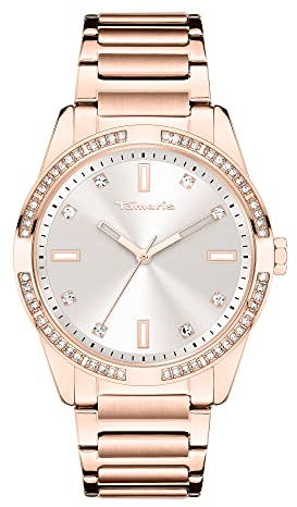 Tamaris Damen analog Quarz Uhr mit Edelstahl Armband TT-0102-MQ