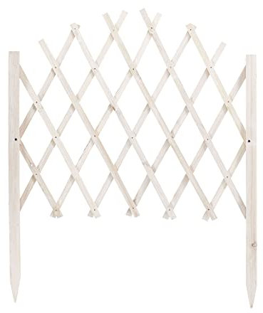 The Secret Home - Celosía Extensible de Madera Blanca - Alto: 65 cm x Largo: 117 cm - Enredadera Horizontal o Vertical - Decoración para Interiores o Exteriores