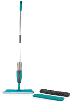 Beldray Antibac Spray Mop – Mit 2 maschinenwaschbaren Pads (Mikrofaser & Chenille), 360°-Drehkopf, 300 ml Tank, für Nass- & Trockenreinigung