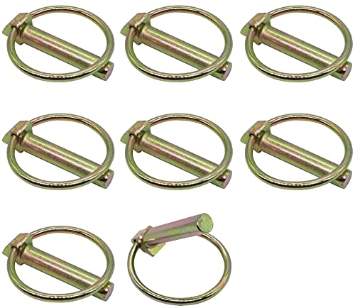 SKIR'CO (8 Stück) Klappsplinte aus verzinktem Stahl 8 mm, Klappsplinte, DIN 11023, Metallsplinte mit Ring