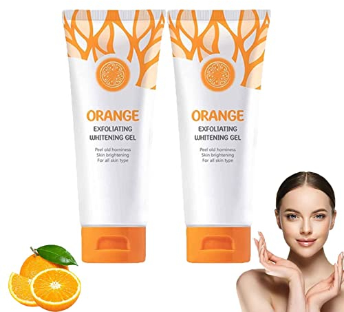Orange Exfoliating Whitening Gel, Orange Exfoliating Gel Scrub Face Body Skin, Orange Exfoliating Gel, Orange Exfoliating Gel Face Whitening, Gluta Whitening Lazy Cream Korean (2PCS)