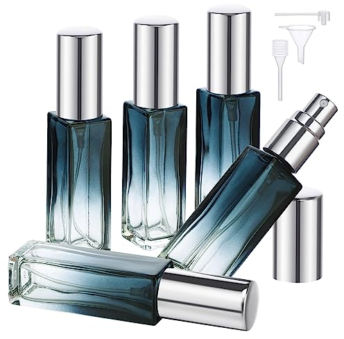 Segbeauty Frasco Perfume Recargable, 5 Piezas Pulverizador Perfume 10ml, para Viaje, Caminar, Salir de Noche y Fiestas (Azul Degradado)
