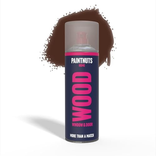 Paintnuts Wood Window & Door Paint - RAL-8016 - MAHOGANY BROWN Gloss 400ml Spray Can