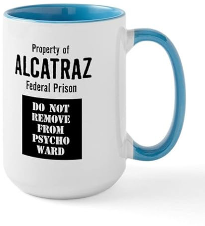 BAAROO Property of Alcatraz Große Tasse Keramik Kaffeetasse, Teetasse, 425 ml