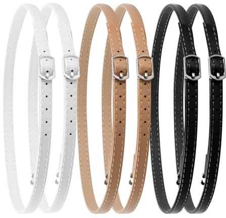Tibapla Correas de Tacón Alto Cordones de Zapatos de Tacones Altos Desmontables Cordones de Zapatos Antideslizantes Correas de Zapatos con Hebilla Adecuado para Tacones Altos, Sandalias (3 pares)