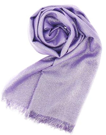 Stellazeta Estola elegante mujer ceremonia lila con lurex plata, abrigo para vestido, chal para ropa elegante, bufanda ligera de verano, Lila-silver, 200 cm x 80 cm