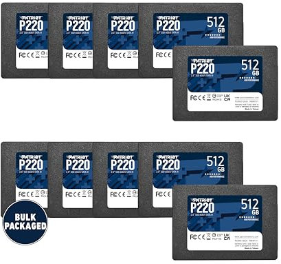 Patriot P220 Lot de 10 disques SSD internes SATA 3 2,5 512 Go