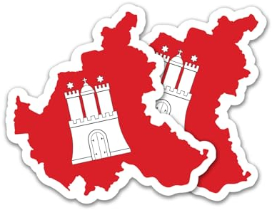Finest Folia 2er Set Länder Silhouetten Aufkleber Länderaufkleber Bundesland Flagge Sticker für Auto Fahrrad Motorrad Modellblau selbstklebend wetterfest R215 (35 Hamburg)