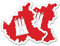 Finest Folia 2er Set Länder Silhouetten Aufkleber Länderaufkleber Bundesland Flagge Sticker für Auto Fahrrad Motorrad Modellblau selbstklebend wetterfest R215 (35 Hamburg)