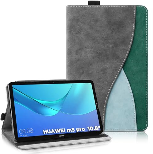 AsWant Custodia per Huawei MediaPad M5 / M5 PRO (10.8 Pollici) - Pelle Ultra Sottile PU Case con Funzione Stand Tablet Protettiva Cover Huawei Mediapad M5 (Blu)
