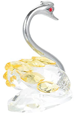 ABOOFAN 2pcs Sparkle Crystal Swan Figurine Porcelain Table Centerpiece Home Swan Decor